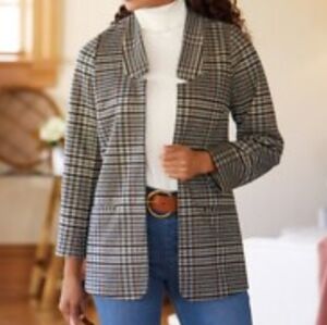 NWT Soft Surroundings St James Jacket Brown Plaid